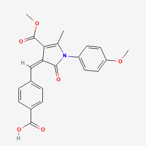 molecular formula C22H19NO6 B4898979 4-{[4-(methoxycarbonyl)-1-(4-methoxyphenyl)-5-methyl-2-oxo-1,2-dihydro-3H-pyrrol-3-ylidene]methyl}benzoic acid 