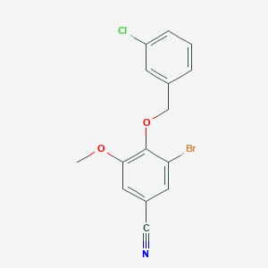 3-bromo-4-[(3-chlorobenzyl)oxy]-5-methoxybenzonitrile