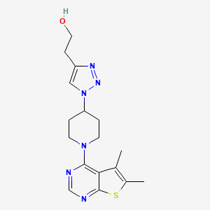 molecular formula C17H22N6OS B4899055 2-{1-[1-(5,6-dimethylthieno[2,3-d]pyrimidin-4-yl)-4-piperidinyl]-1H-1,2,3-triazol-4-yl}ethanol 