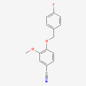 molecular formula C15H12FNO2 B4899062 4-[(4-fluorobenzyl)oxy]-3-methoxybenzonitrile 
