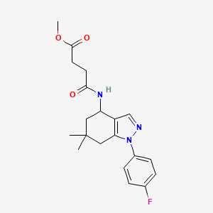 molecular formula C20H24FN3O3 B4899106 methyl 4-{[1-(4-fluorophenyl)-6,6-dimethyl-4,5,6,7-tetrahydro-1H-indazol-4-yl]amino}-4-oxobutanoate 