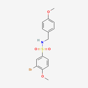 molecular formula C15H16BrNO4S B4899115 3-bromo-4-methoxy-N-(4-methoxybenzyl)benzenesulfonamide 