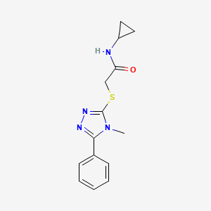 molecular formula C14H16N4OS B4899147 N-cyclopropyl-2-[(4-methyl-5-phenyl-4H-1,2,4-triazol-3-yl)thio]acetamide 