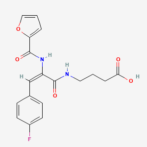 molecular formula C18H17FN2O5 B4899151 4-{[3-(4-fluorophenyl)-2-(2-furoylamino)acryloyl]amino}butanoic acid 