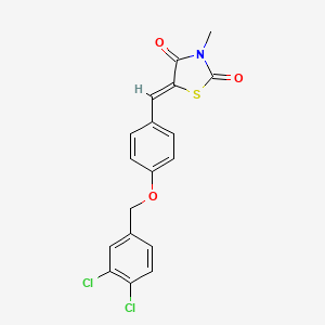 molecular formula C18H13Cl2NO3S B4899159 5-{4-[(3,4-dichlorobenzyl)oxy]benzylidene}-3-methyl-1,3-thiazolidine-2,4-dione 