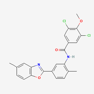 molecular formula C23H18Cl2N2O3 B4899204 3,5-dichloro-4-methoxy-N-[2-methyl-5-(5-methyl-1,3-benzoxazol-2-yl)phenyl]benzamide 