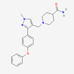 1-{[1-methyl-3-(4-phenoxyphenyl)-1H-pyrazol-4-yl]methyl}-4-piperidinecarboxamide