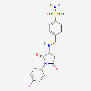 molecular formula C17H16IN3O4S B4899221 4-({[1-(4-iodophenyl)-2,5-dioxo-3-pyrrolidinyl]amino}methyl)benzenesulfonamide 