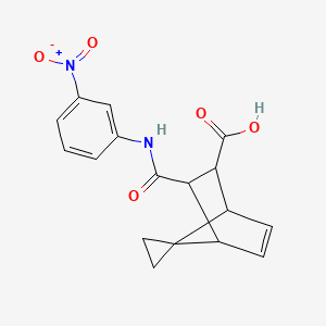 molecular formula C17H16N2O5 B4899225 3-{[(3-nitrophenyl)amino]carbonyl}spiro[bicyclo[2.2.1]heptane-7,1'-cyclopropane]-5-ene-2-carboxylic acid 