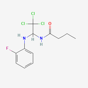 molecular formula C12H14Cl3FN2O B4899233 N-{2,2,2-trichloro-1-[(2-fluorophenyl)amino]ethyl}butanamide 