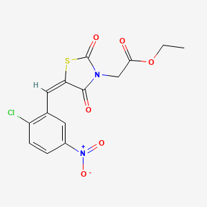 molecular formula C14H11ClN2O6S B4899336 ethyl [5-(2-chloro-5-nitrobenzylidene)-2,4-dioxo-1,3-thiazolidin-3-yl]acetate 