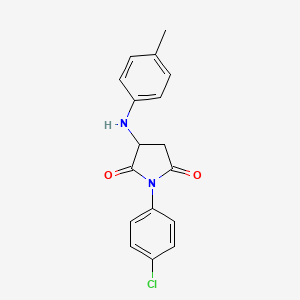 molecular formula C17H15ClN2O2 B4899350 1-(4-chlorophenyl)-3-[(4-methylphenyl)amino]-2,5-pyrrolidinedione 