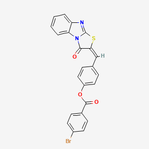 molecular formula C23H13BrN2O3S B4899394 4-[(3-oxo[1,3]thiazolo[3,2-a]benzimidazol-2(3H)-ylidene)methyl]phenyl 4-bromobenzoate 