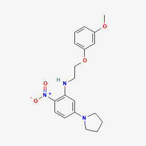 N-[2-(3-methoxyphenoxy)ethyl]-2-nitro-5-(1-pyrrolidinyl)aniline