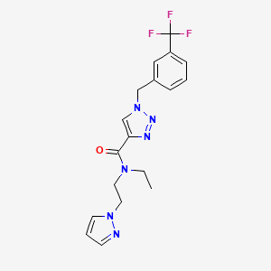 molecular formula C18H19F3N6O B4899443 N-ethyl-N-[2-(1H-pyrazol-1-yl)ethyl]-1-[3-(trifluoromethyl)benzyl]-1H-1,2,3-triazole-4-carboxamide 