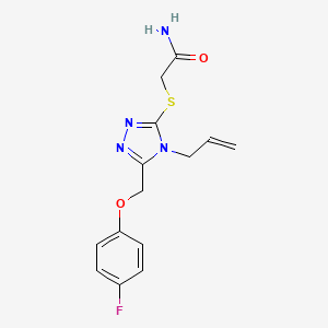 molecular formula C14H15FN4O2S B4899447 2-({4-allyl-5-[(4-fluorophenoxy)methyl]-4H-1,2,4-triazol-3-yl}thio)acetamide 