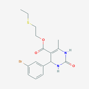 B4899480 2-(ethylthio)ethyl 4-(3-bromophenyl)-6-methyl-2-oxo-1,2,3,4-tetrahydro-5-pyrimidinecarboxylate CAS No. 5608-36-6