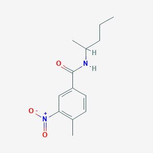 molecular formula C13H18N2O3 B4899499 4-methyl-N-(1-methylbutyl)-3-nitrobenzamide 