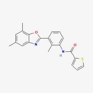 N-[3-(5,7-dimethyl-1,3-benzoxazol-2-yl)-2-methylphenyl]-2-thiophenecarboxamide