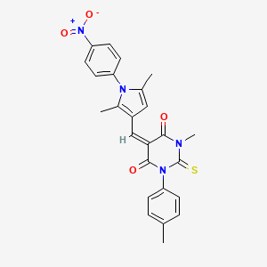 5-{[2,5-dimethyl-1-(4-nitrophenyl)-1H-pyrrol-3-yl]methylene}-1-methyl-3-(4-methylphenyl)-2-thioxodihydro-4,6(1H,5H)-pyrimidinedione