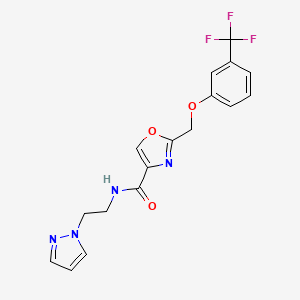 N-[2-(1H-pyrazol-1-yl)ethyl]-2-{[3-(trifluoromethyl)phenoxy]methyl}-1,3-oxazole-4-carboxamide