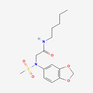 molecular formula C15H22N2O5S B4899551 N~2~-1,3-benzodioxol-5-yl-N~2~-(methylsulfonyl)-N~1~-pentylglycinamide 