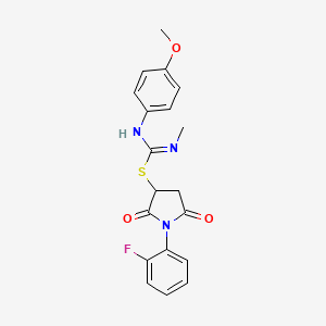 molecular formula C19H18FN3O3S B4899583 1-(2-fluorophenyl)-2,5-dioxo-3-pyrrolidinyl N'-(4-methoxyphenyl)-N-methylimidothiocarbamate 