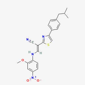 2-[4-(4-isobutylphenyl)-1,3-thiazol-2-yl]-3-[(2-methoxy-4-nitrophenyl)amino]acrylonitrile