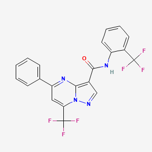 molecular formula C21H12F6N4O B4899630 5-phenyl-7-(trifluoromethyl)-N-[2-(trifluoromethyl)phenyl]pyrazolo[1,5-a]pyrimidine-3-carboxamide 