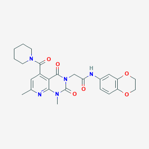 N-(2,3-dihydro-1,4-benzodioxin-6-yl)-2-[1,7-dimethyl-2,4-dioxo-5-(1-piperidinylcarbonyl)-1,4-dihydropyrido[2,3-d]pyrimidin-3(2H)-yl]acetamide