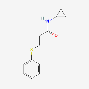 molecular formula C12H15NOS B4899724 N-cyclopropyl-3-(phenylthio)propanamide 