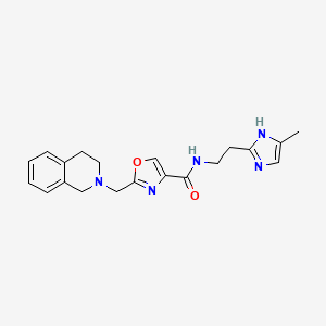 molecular formula C20H23N5O2 B4899727 2-(3,4-dihydro-2(1H)-isoquinolinylmethyl)-N-[2-(4-methyl-1H-imidazol-2-yl)ethyl]-1,3-oxazole-4-carboxamide 