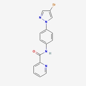 molecular formula C15H11BrN4O B4899741 N-[4-(4-bromo-1H-pyrazol-1-yl)phenyl]pyridine-2-carboxamide 