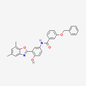 molecular formula C29H24N2O4 B4899766 3-(benzyloxy)-N-[3-(5,7-dimethyl-1,3-benzoxazol-2-yl)-4-hydroxyphenyl]benzamide 