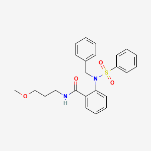 molecular formula C24H26N2O4S B4899774 2-[benzyl(phenylsulfonyl)amino]-N-(3-methoxypropyl)benzamide 