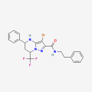 3-bromo-5-phenyl-N-(2-phenylethyl)-7-(trifluoromethyl)-4,5,6,7-tetrahydropyrazolo[1,5-a]pyrimidine-2-carboxamide