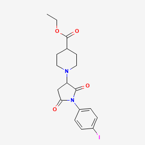 molecular formula C18H21IN2O4 B4899792 ethyl 1-[1-(4-iodophenyl)-2,5-dioxo-3-pyrrolidinyl]-4-piperidinecarboxylate 