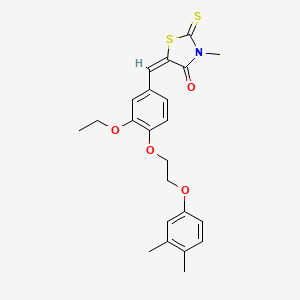 molecular formula C23H25NO4S2 B4899854 5-{4-[2-(3,4-dimethylphenoxy)ethoxy]-3-ethoxybenzylidene}-3-methyl-2-thioxo-1,3-thiazolidin-4-one 