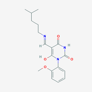 molecular formula C18H23N3O4 B4899868 1-(2-methoxyphenyl)-5-{[(4-methylpentyl)amino]methylene}-2,4,6(1H,3H,5H)-pyrimidinetrione 