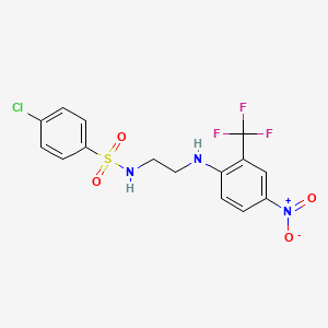 molecular formula C15H13ClF3N3O4S B4899877 4-chloro-N-(2-{[4-nitro-2-(trifluoromethyl)phenyl]amino}ethyl)benzenesulfonamide 