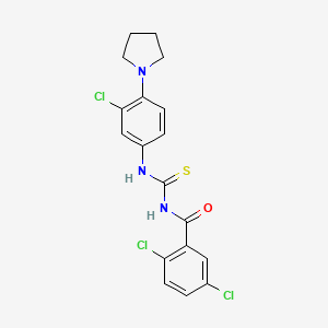 molecular formula C18H16Cl3N3OS B4899905 2,5-dichloro-N-({[3-chloro-4-(1-pyrrolidinyl)phenyl]amino}carbonothioyl)benzamide 