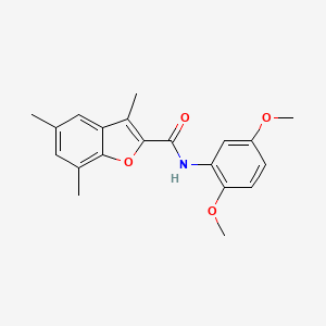 molecular formula C20H21NO4 B4899911 N-(2,5-dimethoxyphenyl)-3,5,7-trimethyl-1-benzofuran-2-carboxamide 