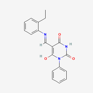 5-{[(2-ethylphenyl)amino]methylene}-1-phenyl-2,4,6(1H,3H,5H)-pyrimidinetrione