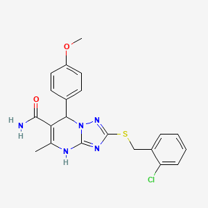 2-[(2-chlorobenzyl)thio]-7-(4-methoxyphenyl)-5-methyl-4,7-dihydro[1,2,4]triazolo[1,5-a]pyrimidine-6-carboxamide