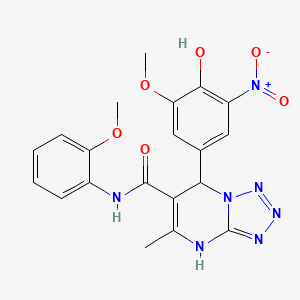 molecular formula C20H19N7O6 B4899941 7-(4-hydroxy-3-methoxy-5-nitrophenyl)-N-(2-methoxyphenyl)-5-methyl-4,7-dihydrotetrazolo[1,5-a]pyrimidine-6-carboxamide 