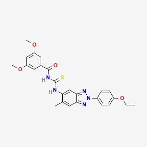 N-{[2-(4-ethoxyphenyl)-6-methyl-2H-benzotriazol-5-yl]carbamothioyl}-3,5-dimethoxybenzamide