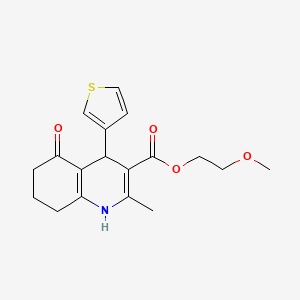 2-methoxyethyl 2-methyl-5-oxo-4-(3-thienyl)-1,4,5,6,7,8-hexahydro-3-quinolinecarboxylate