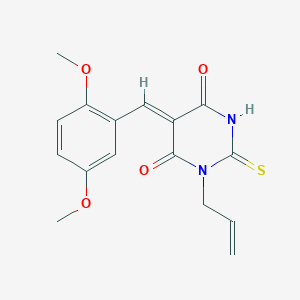 (5Z)-5-(2,5-dimethoxybenzylidene)-1-(prop-2-en-1-yl)-2-thioxodihydropyrimidine-4,6(1H,5H)-dione