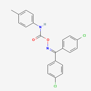 molecular formula C21H16Cl2N2O2 B4900068 bis(4-chlorophenyl)methanone O-{[(4-methylphenyl)amino]carbonyl}oxime 