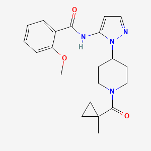 molecular formula C21H26N4O3 B4900071 2-methoxy-N-(1-{1-[(1-methylcyclopropyl)carbonyl]-4-piperidinyl}-1H-pyrazol-5-yl)benzamide 